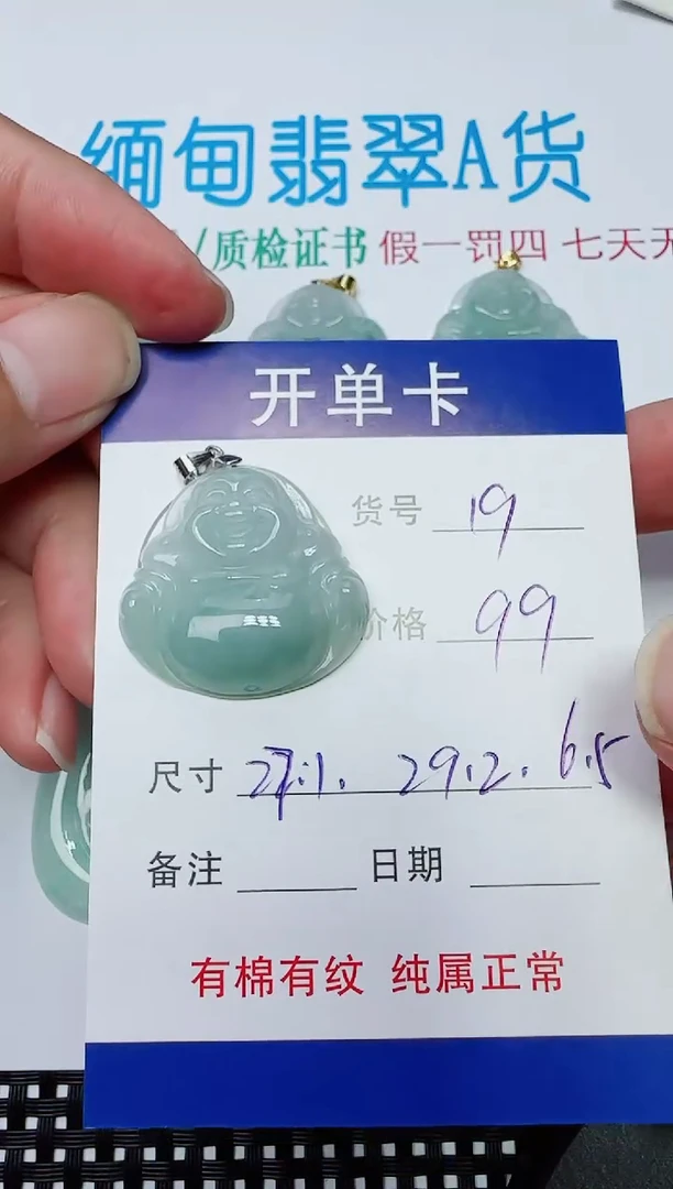 吊坠(赠链)银S925镶嵌翡翠19