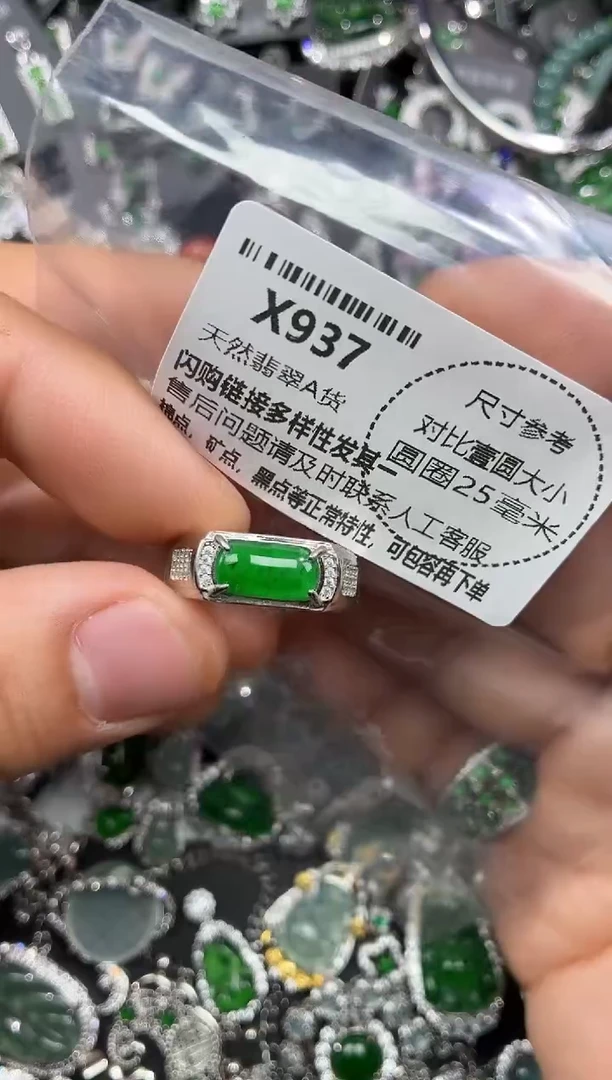 颈饰未镶嵌翡翠X937戒指