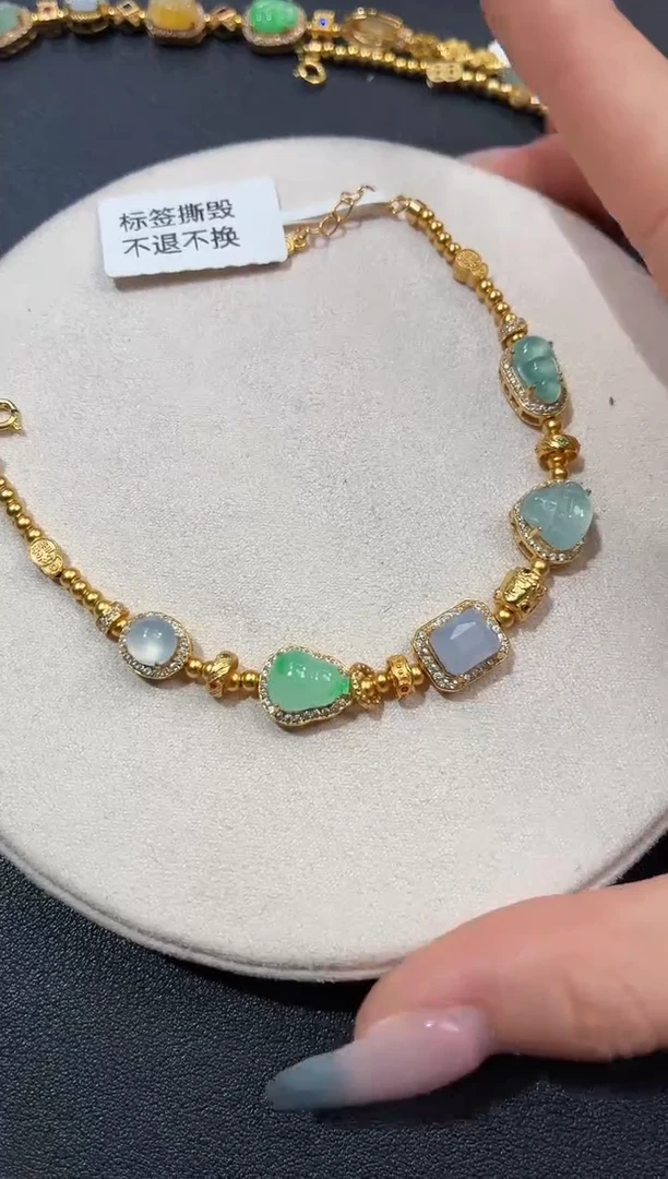 银S925镶嵌手链翡翠手链