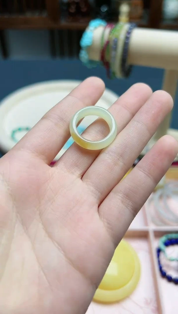 【闪购商品】和田玉指环未镶嵌和田玉糖16#指环*1 BDD