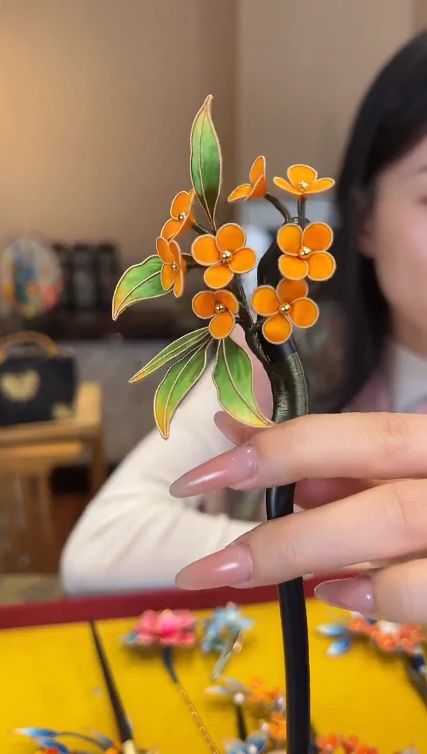 刺绣非遗绒花（发饰）