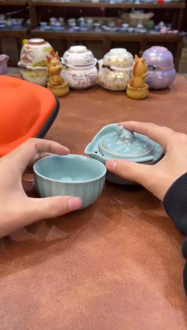 真的很便宜会开片的旅行茶具