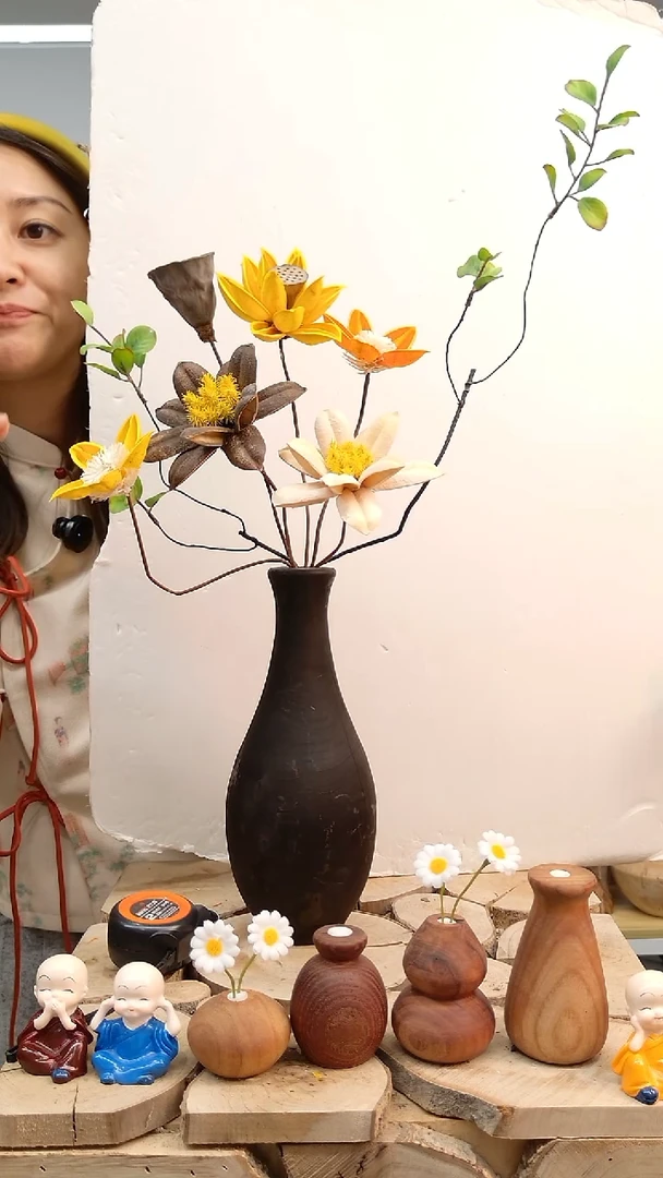 木实木花瓶一物一拍
