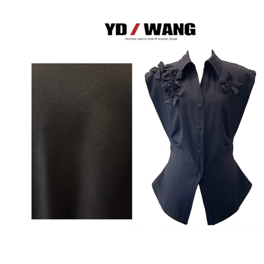 【YD精选】手工立体花朵衬衫马夹   斜领时尚休闲小众气质女人味