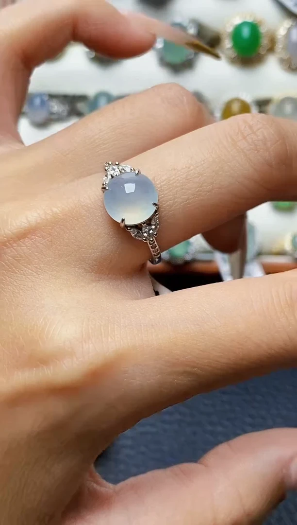 银S925镶嵌戒指翡翠3203