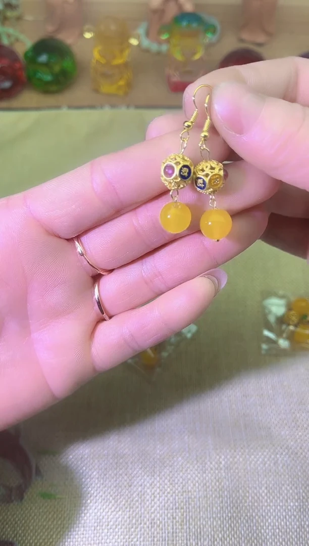 【闪购商品】玛瑙/玉髓耳饰未镶嵌多样性发拍一发一