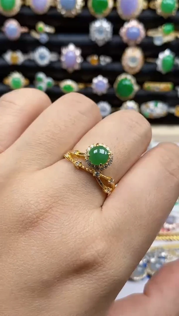 银S925镶嵌戒指翡翠126