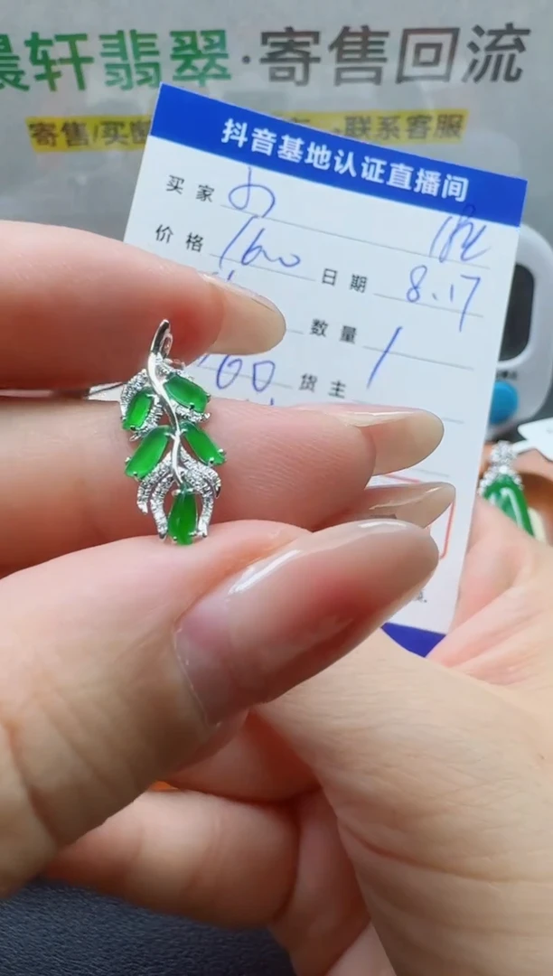 翡翠18K金镶嵌颈饰用****姐寄售回流，不退不换