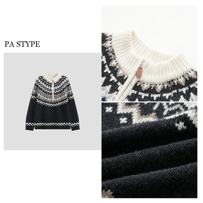 PA STYPE 费尔岛半拉链羊毛套头毛衣88133