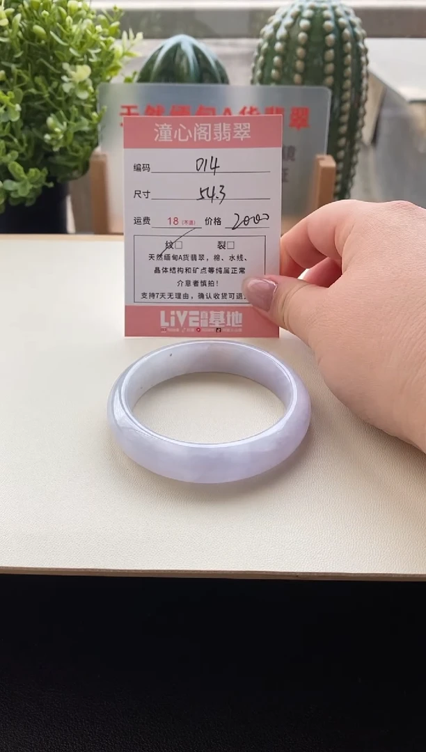 未镶嵌手镯翡翠圈口54.3编码D14