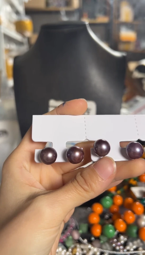 未镶嵌珠宝奇石淡水珍珠CF耳饰一副