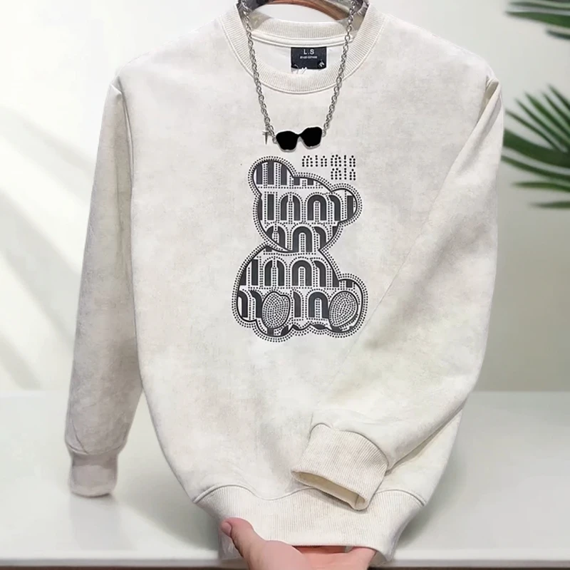 萨尔布勒斯春秋季时尚卫衣男士欧货扎染休闲帅气圆领宽松打底衫