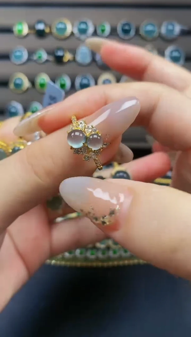 翡翠戒指银S925镶嵌001212