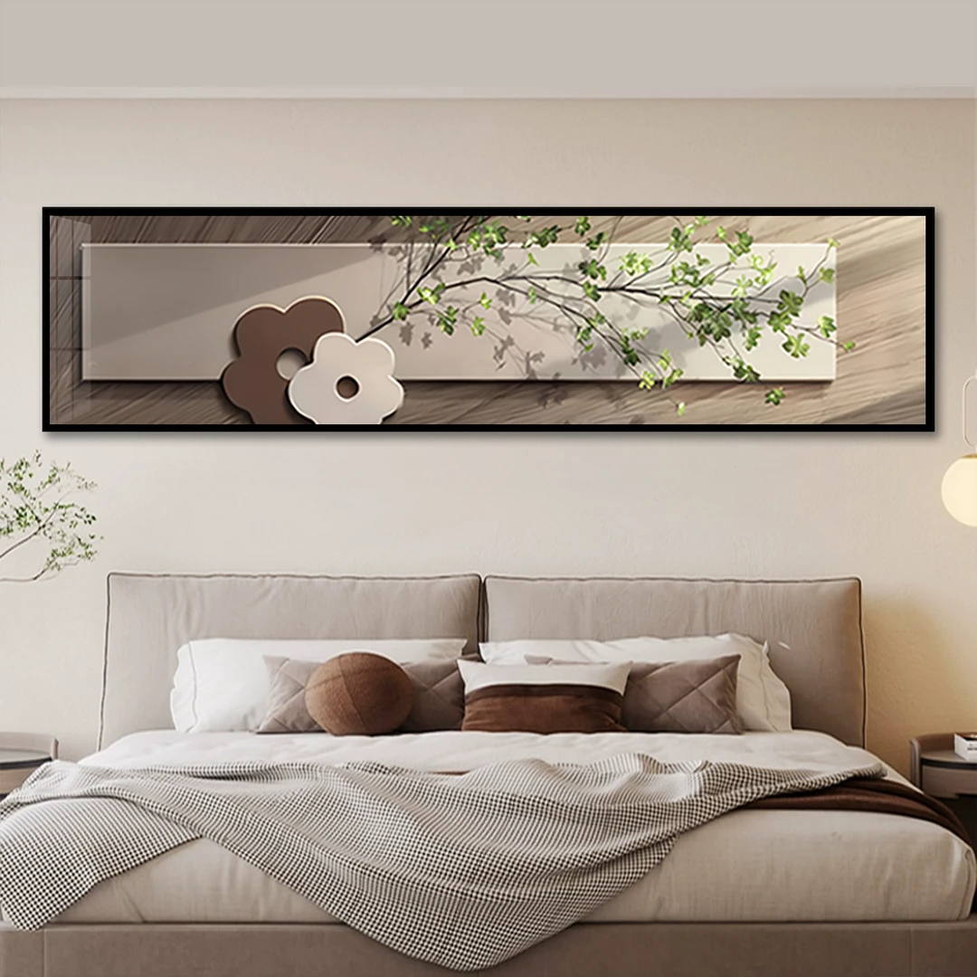 创意绿植卧室创业挂画新中式床头装饰画高级感防磕碰挂画