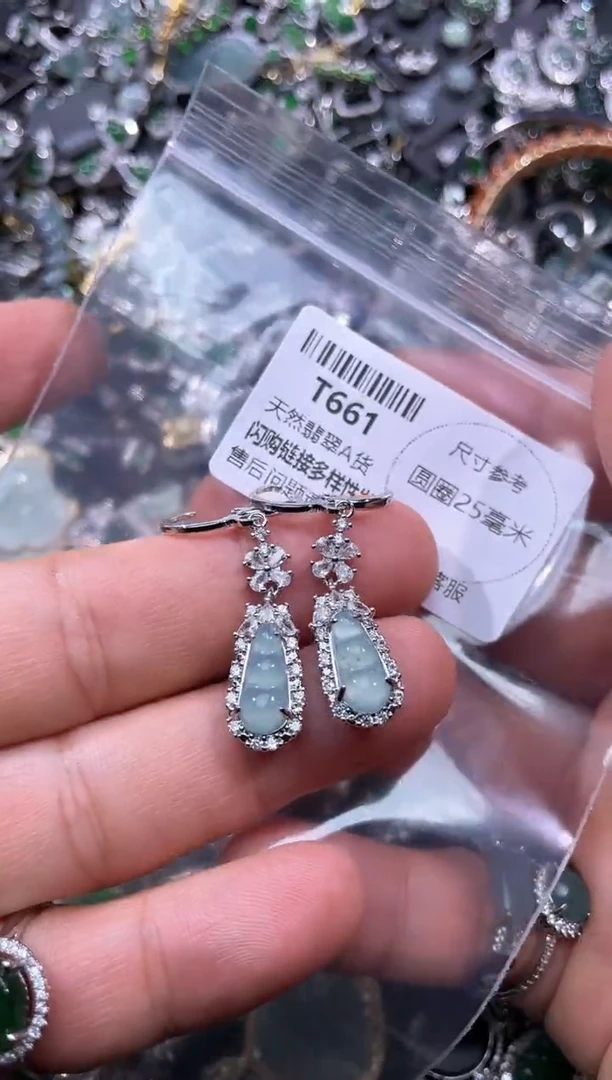 【闪购商品】翡翠颈饰未镶嵌T661耳扣