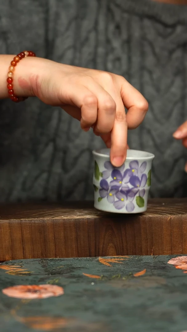 杯釉下彩手工手绘同款陶器