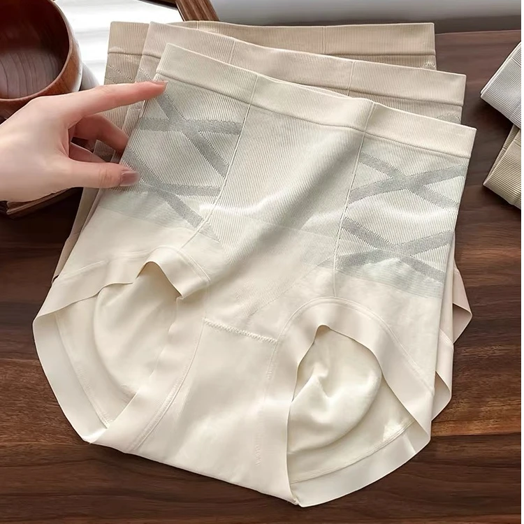 黑绷带高腰收腹无痕舒适大码内裤提臀显瘦收腰