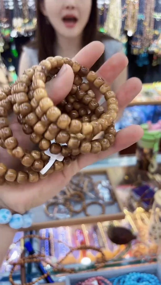 木质非金属库克89桶珠单圈手串