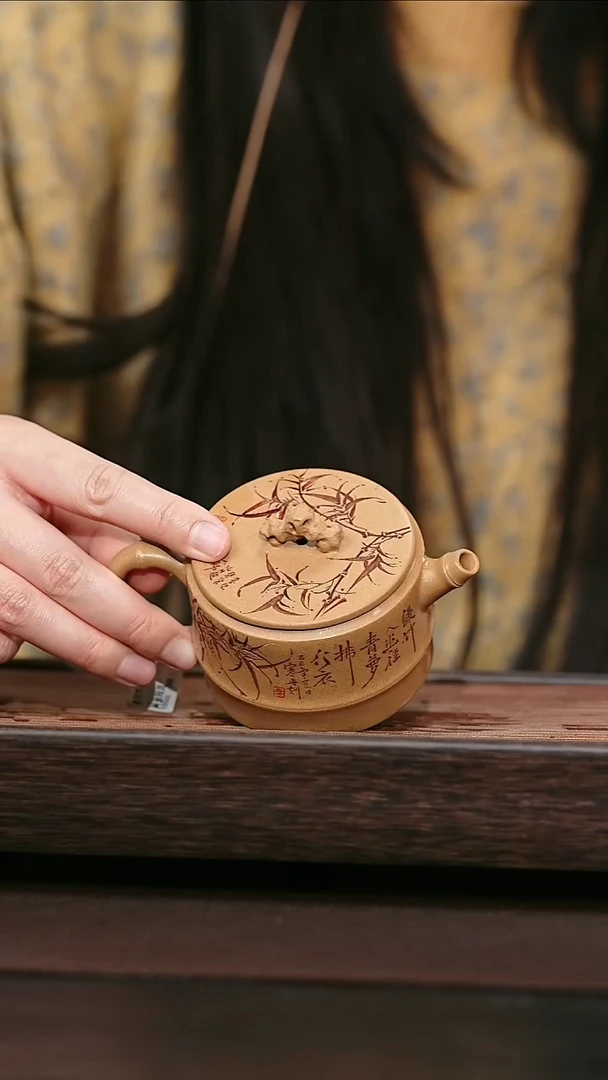 茶壶紫砂原矿紫砂壶   山湖石汉瓦