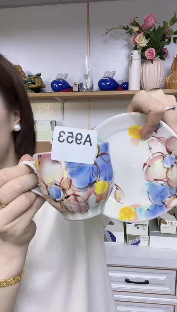 瓷片进口家用百货A953咖啡杯一套