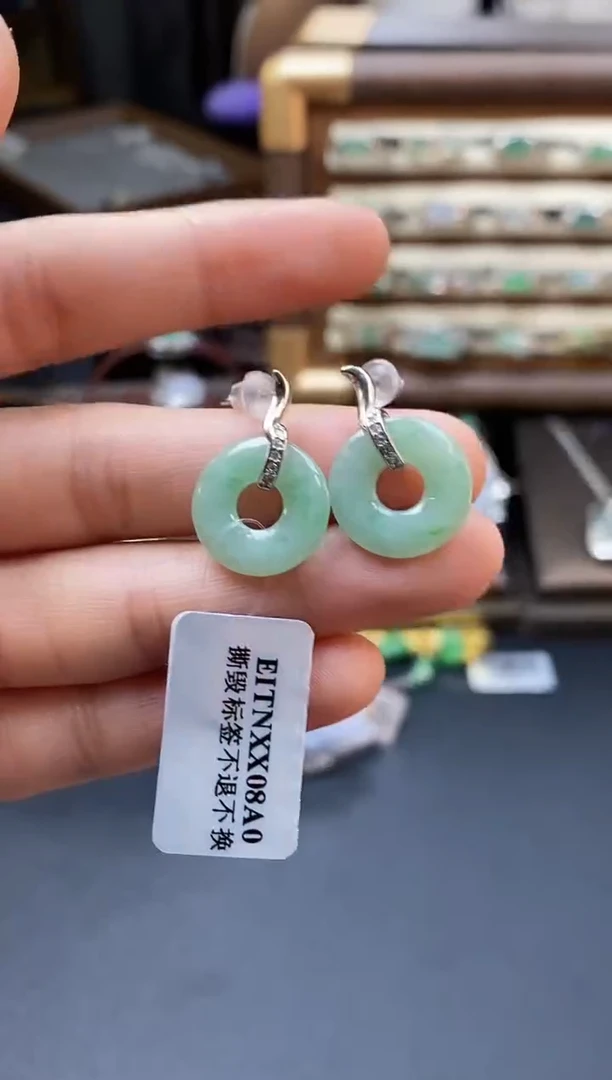 颈饰银S925镶嵌翡翠17354