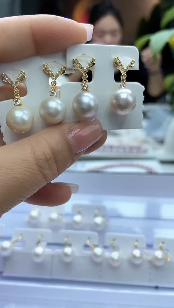 未镶嵌耳饰淡水珍珠11mm+风在吹(多样性发一）