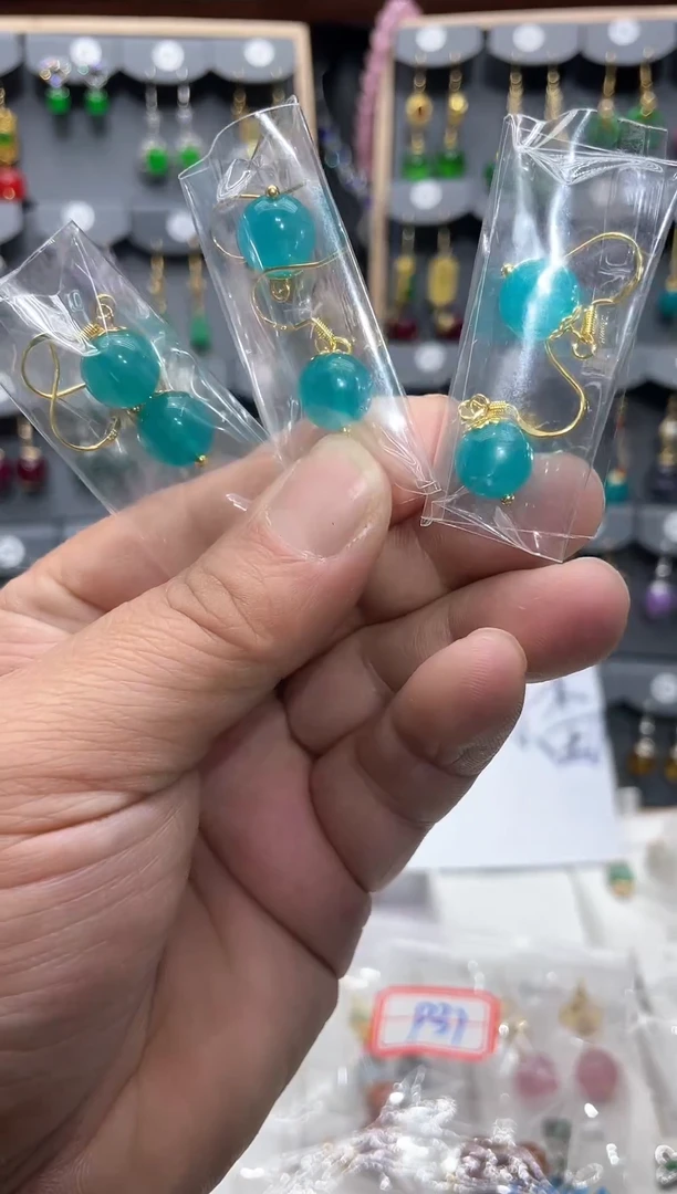 【闪购商品】玛瑙/玉髓耳坠14K金镶嵌时尚耳饰111