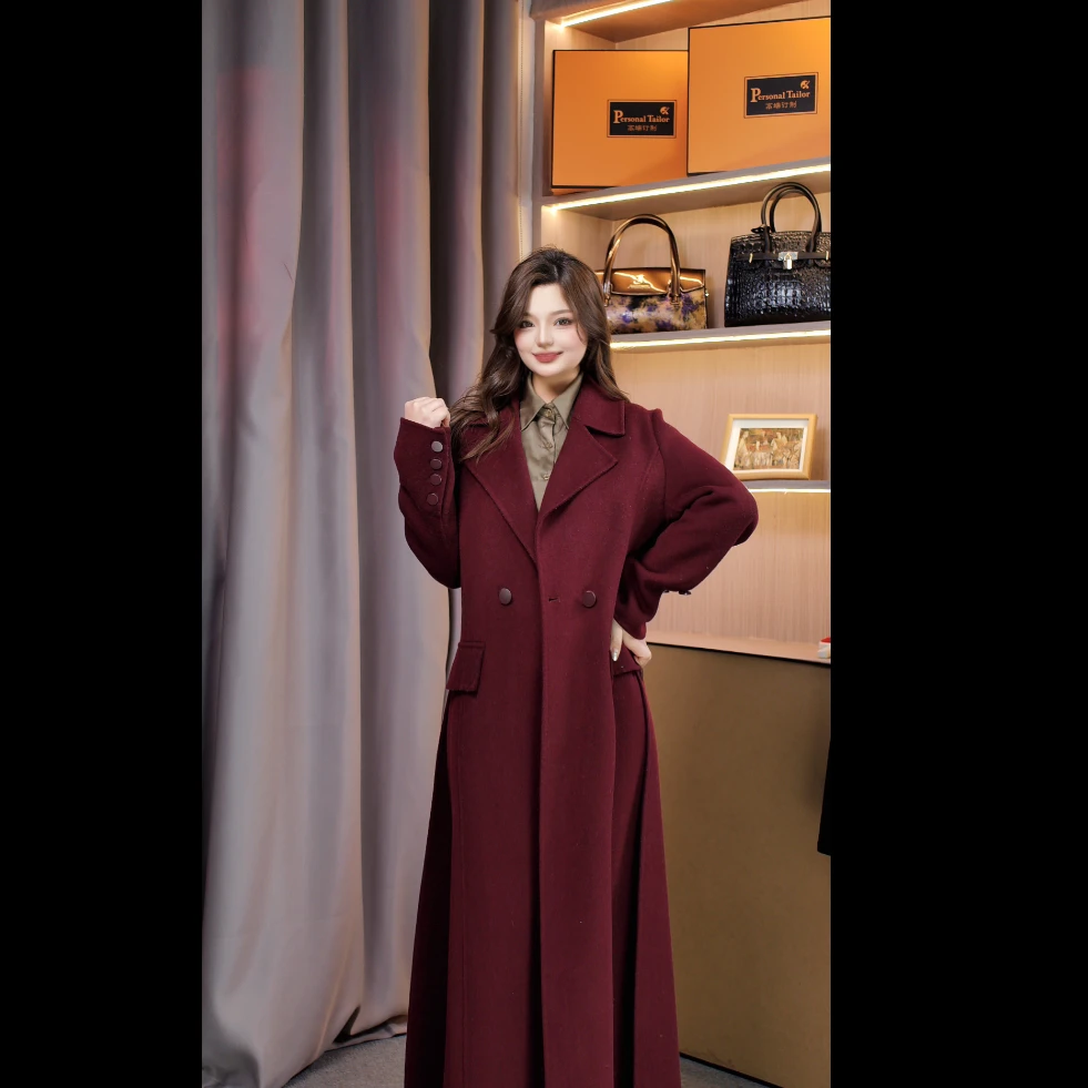 【祝大家春节快乐】双面羊毛大衣加长款2301