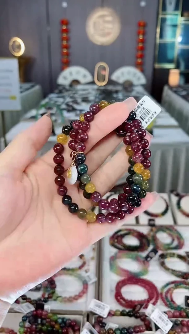 未镶嵌老矿碧玺三圈手串7mm+碧玺hon多样性发货一条