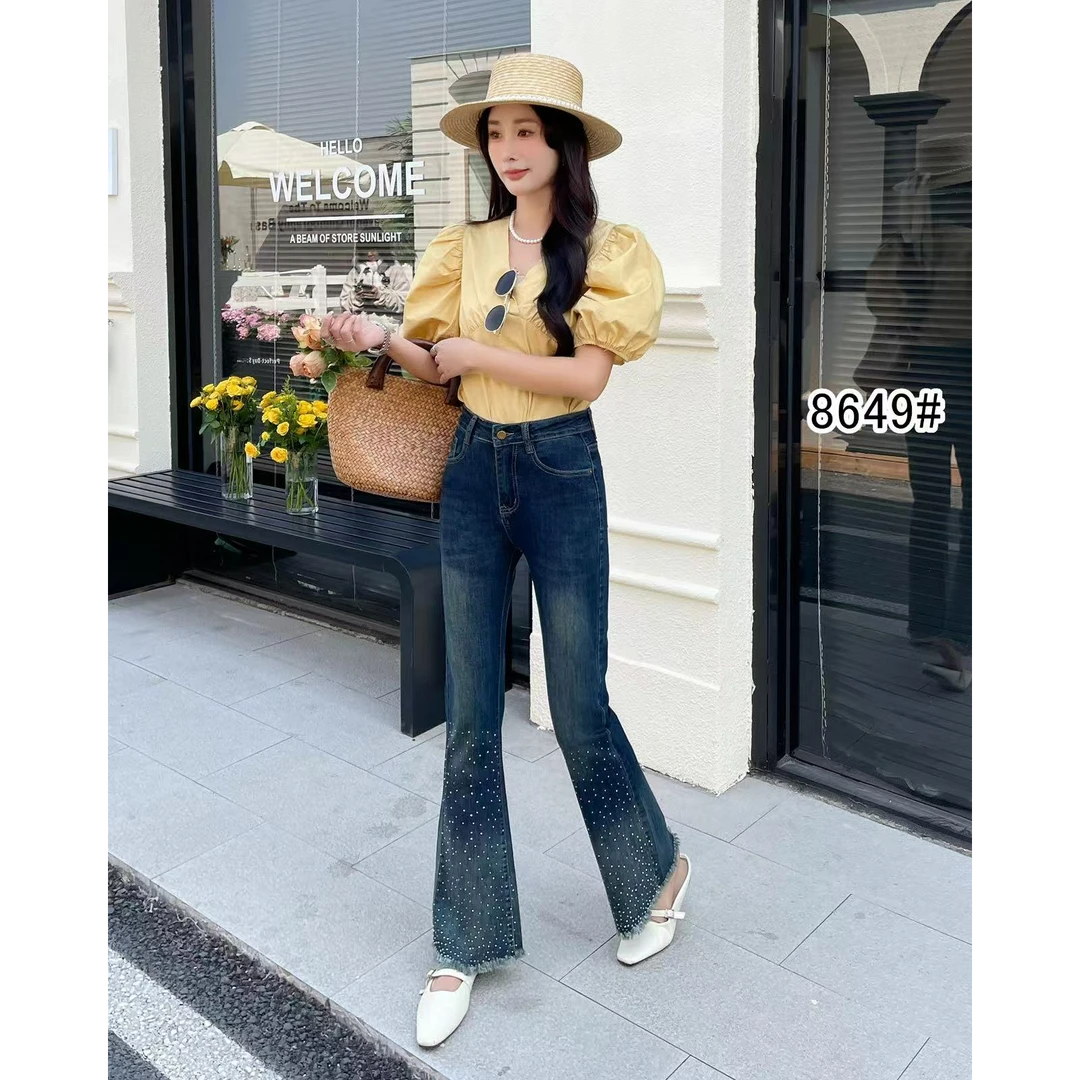 复古微喇牛仔裤女2025年新款高腰显瘦小个子喇叭裤子女秋春季