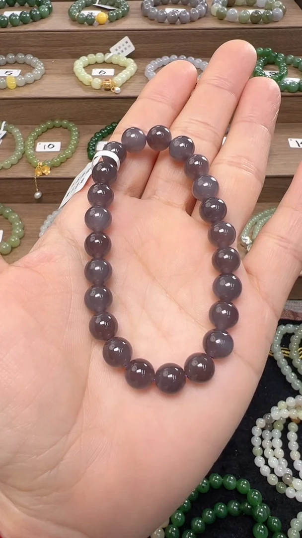 【闪购商品】和田玉手串未镶嵌8m冰烟紫