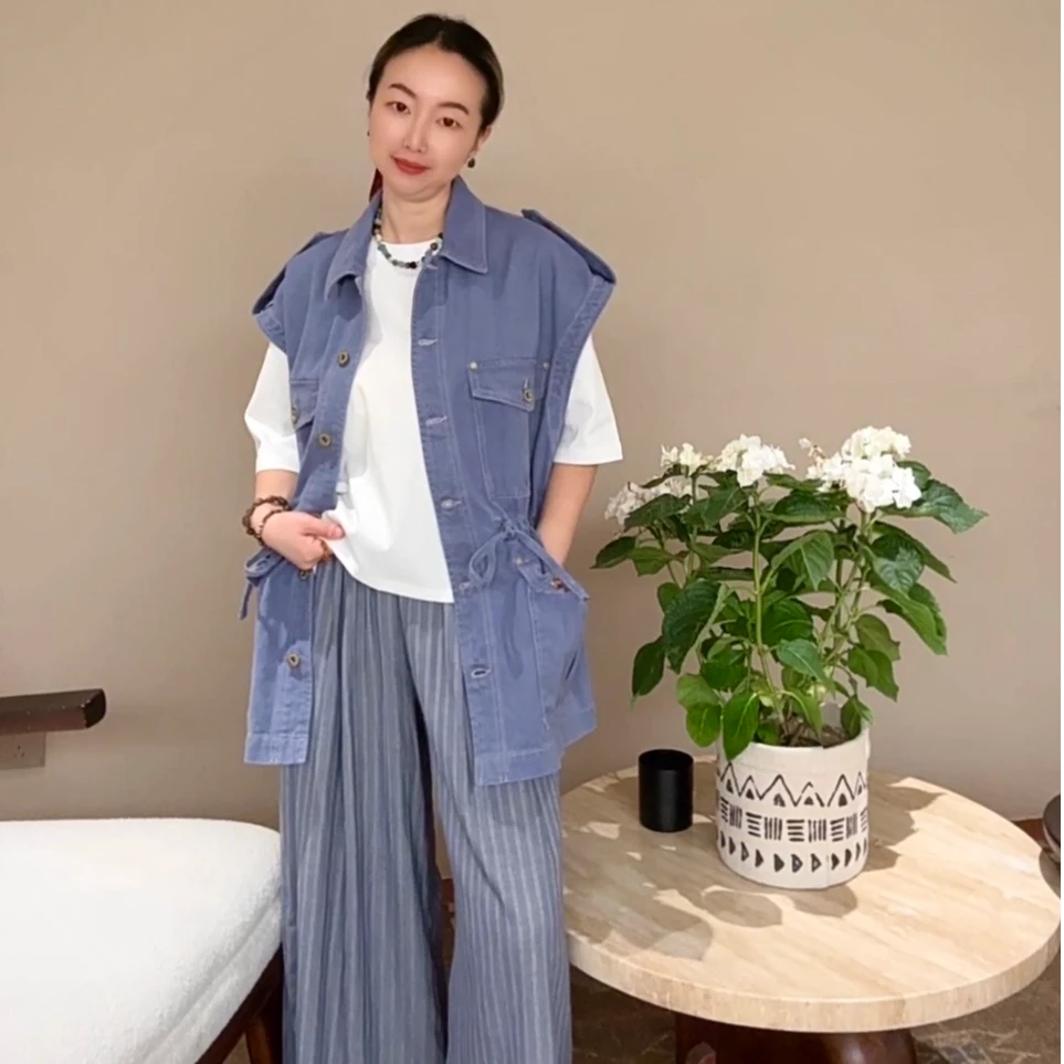 SESSUNHONDURAS牛仔马甲