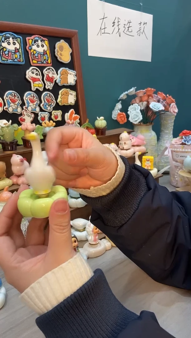 摆件陶绿色大鹅景德镇陶瓷摆件1个装