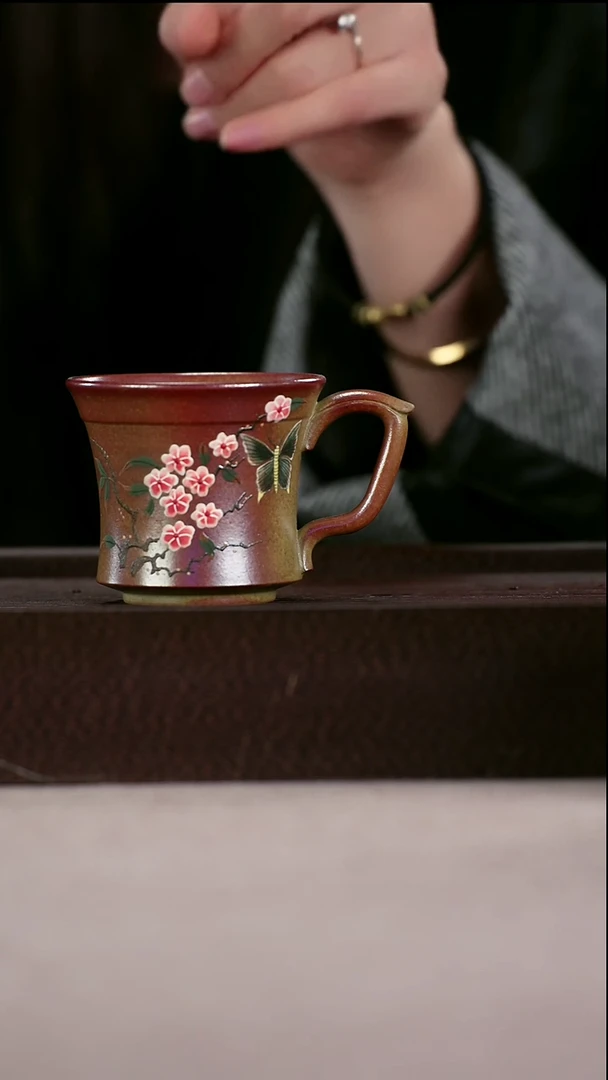 茶壶紫砂高温段泥火云烧泥绘飞把杯