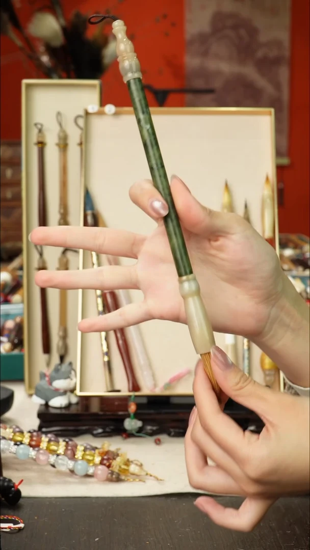 19号孤品高货毛笔链接 清水试笔 蘸墨不退