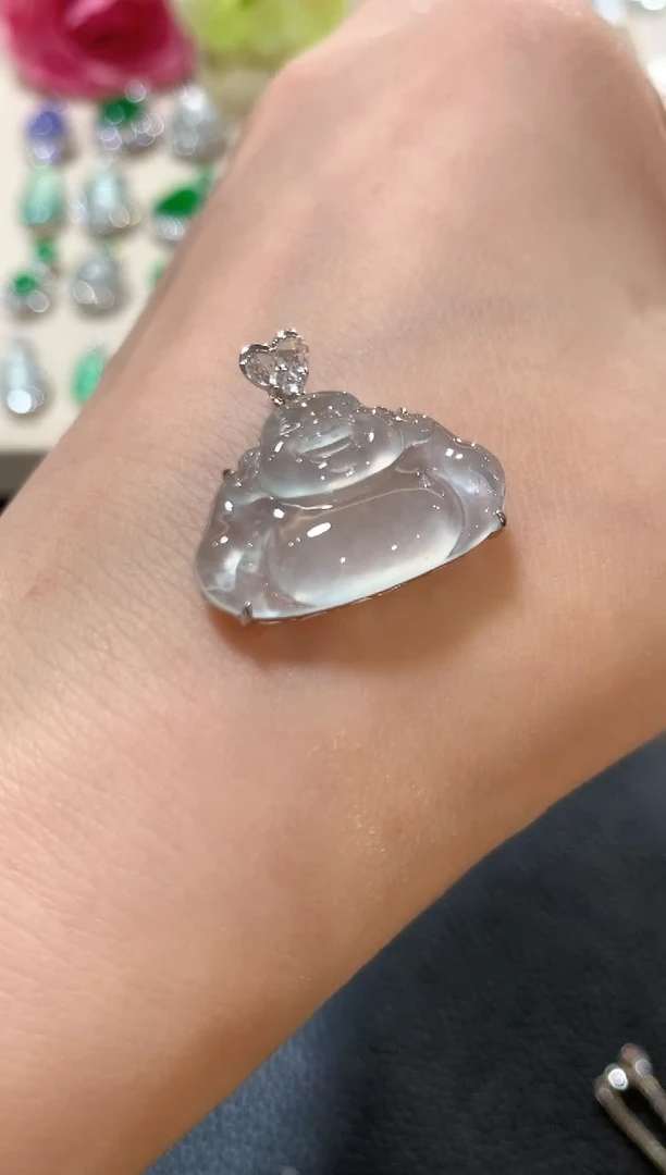 吊坠(不含链)18K金镶嵌翡翠z55