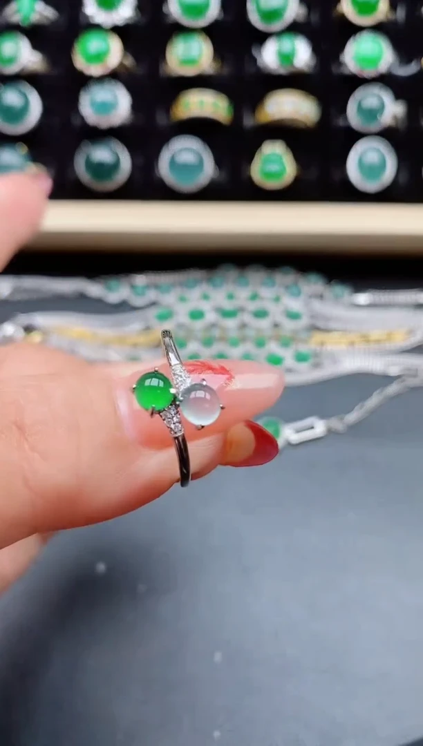 【闪购商品】翡翠戒指银S925镶嵌50805508