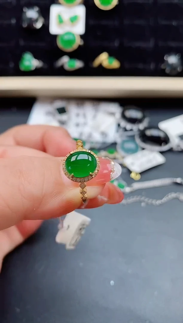 【闪购商品】翡翠戒指银S925镶嵌121121