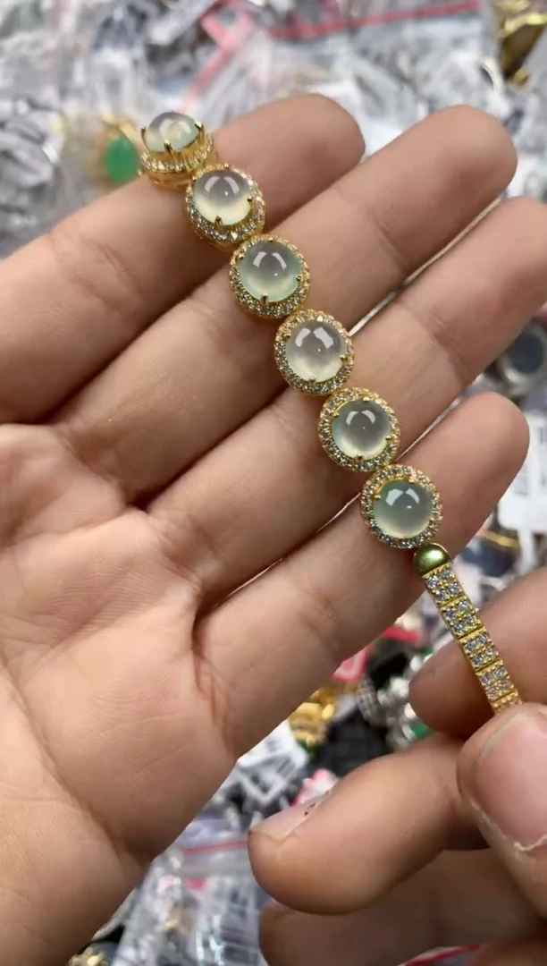 银S925镶嵌戒指翡翠16-16-16       2