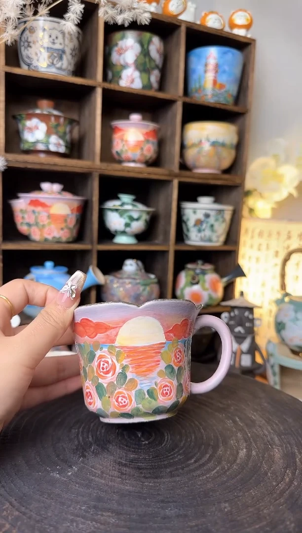 【闪购商品】石一落日玫瑰i咖啡杯