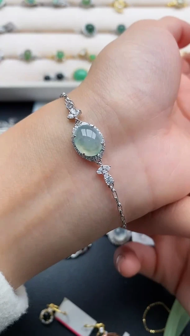 银S925镶嵌戒指翡翠33333333+6