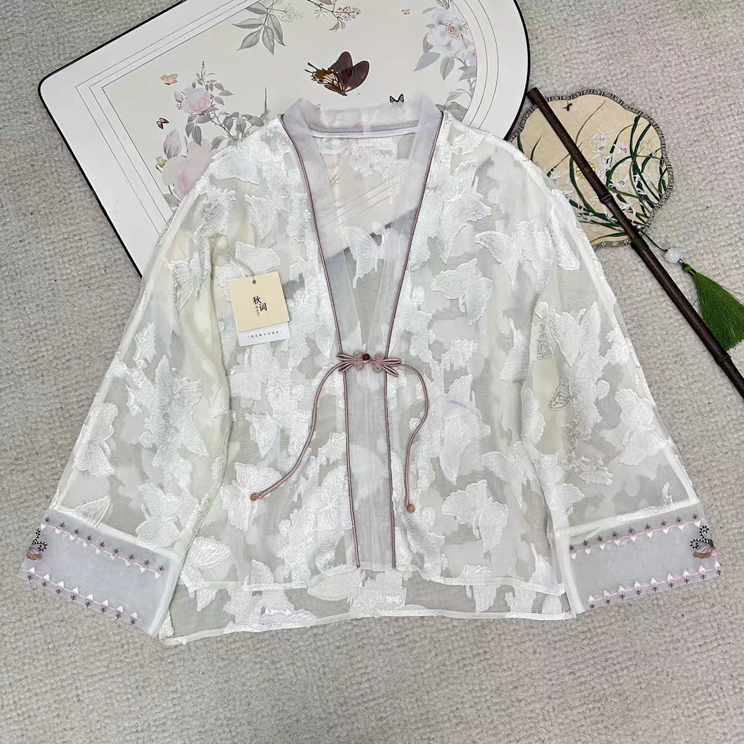 新中式国风复古文艺外套女款显瘦百搭长袖女款薄外套
