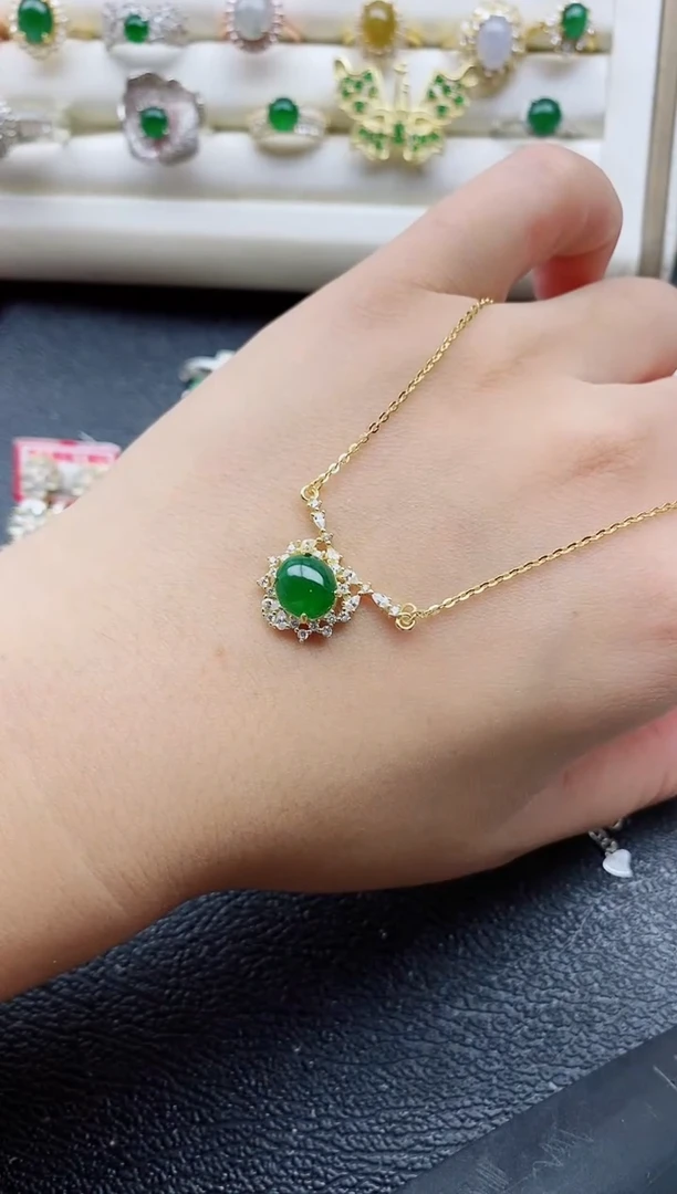 银S925镶嵌戒指翡翠11