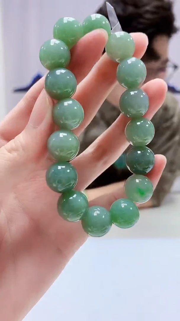 定制翡翠未镶嵌4688zm-毛货手串72