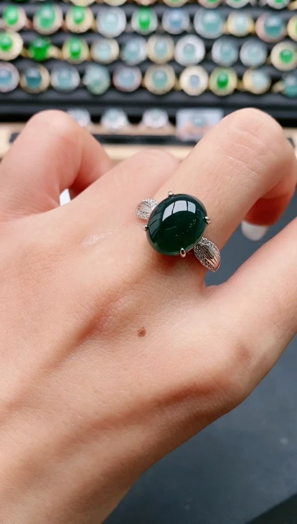 【闪购商品】翡翠戒指银S925镶嵌1111