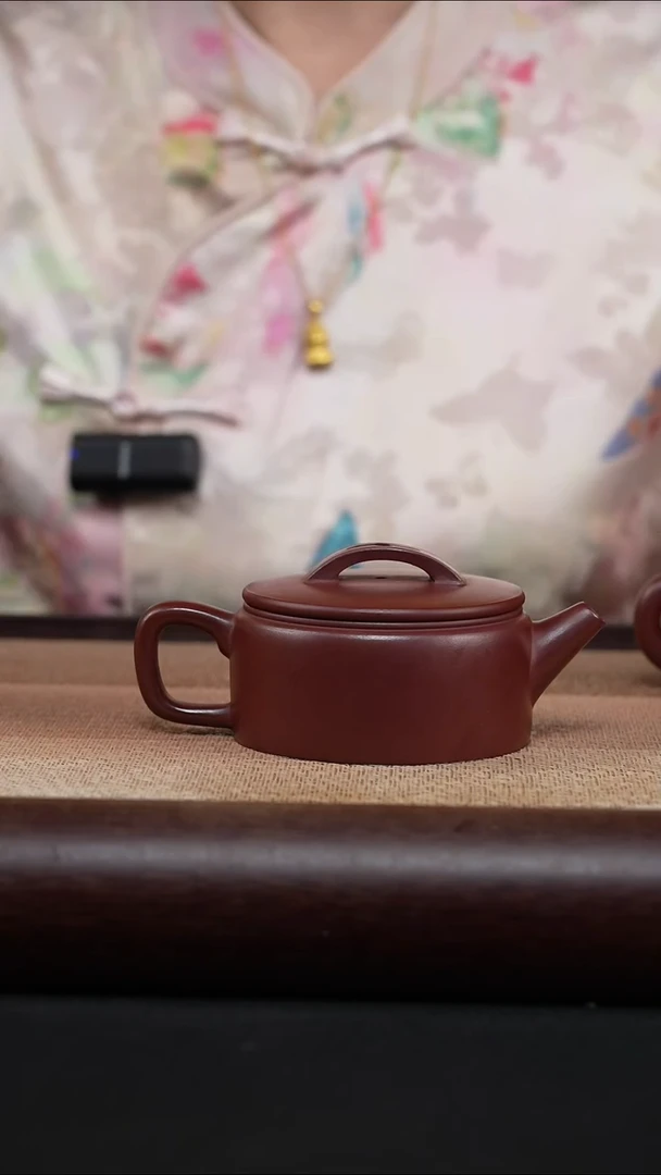 茶壶紫砂红*龙血砂-带底汉瓦-200cc-MH-2013