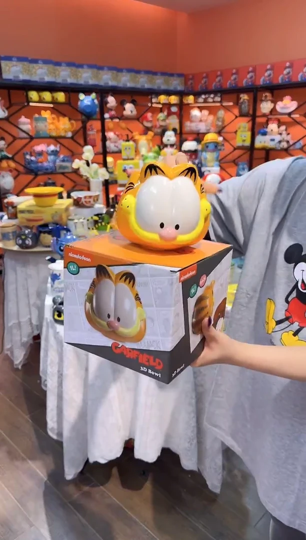 瓷片@@加菲猫陶瓷零食碗