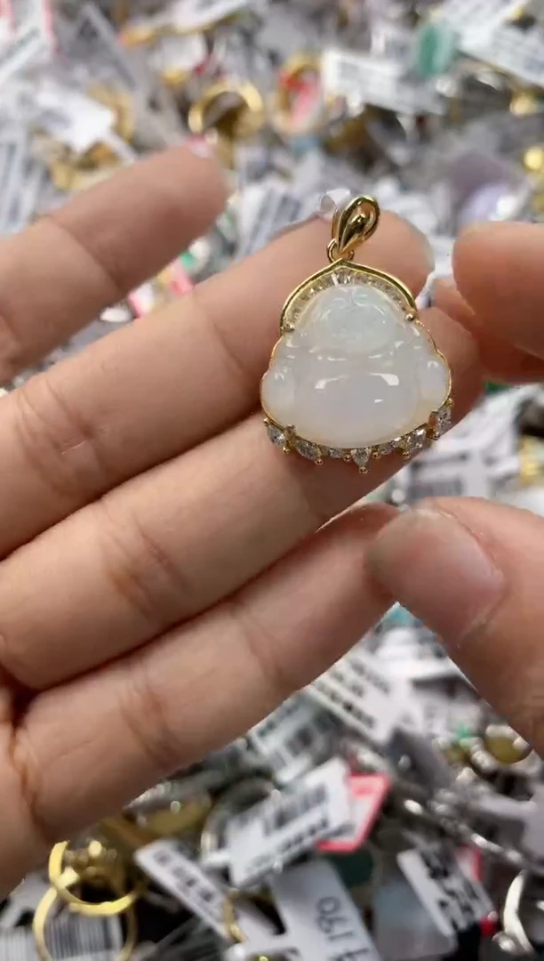 银S925镶嵌戒指翡翠777   7