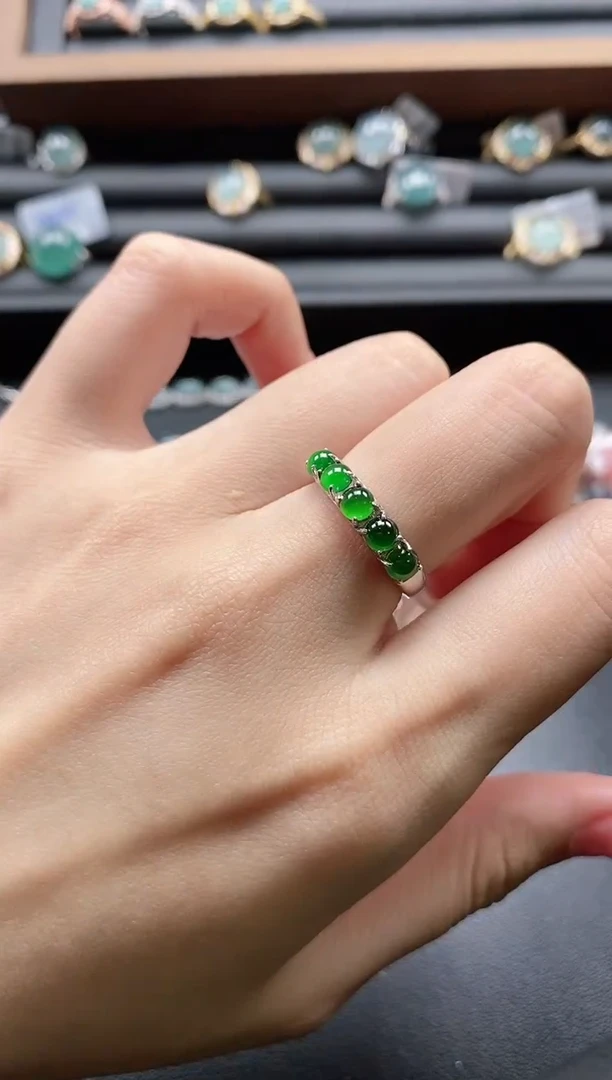 【闪购商品】翡翠戒指银S925镶嵌5151-15