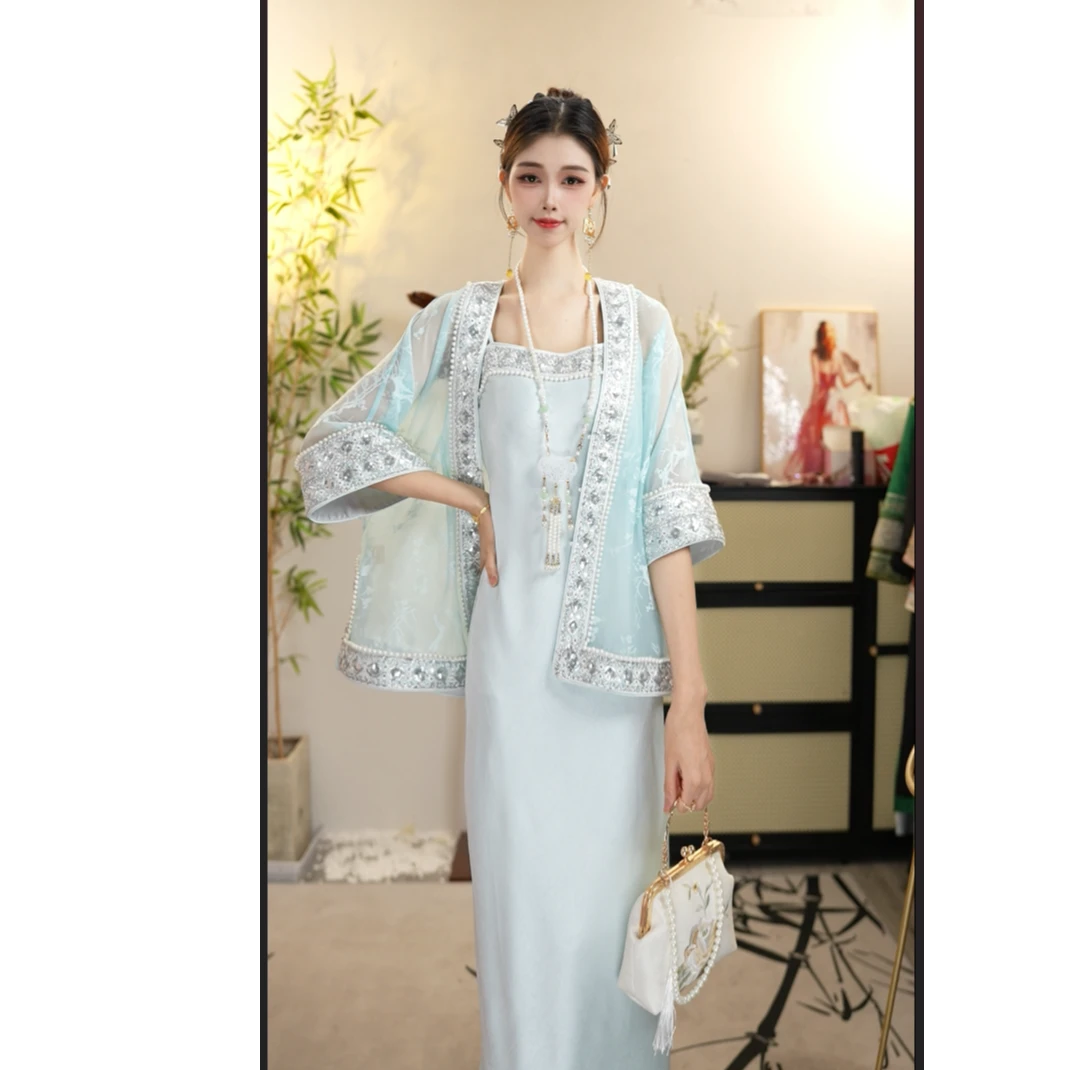 夏维莲2025上衣大袖薄款重工中国风对襟夏季提花套装（6753+6763）